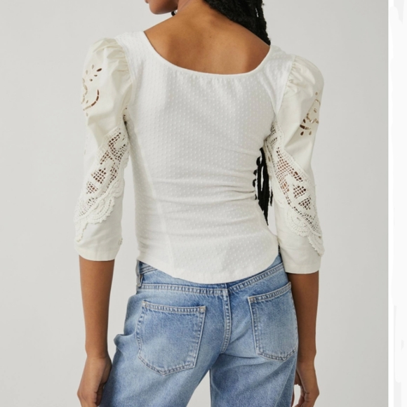 Free People Ivory Brunch Date Top - Picture 3 of 15